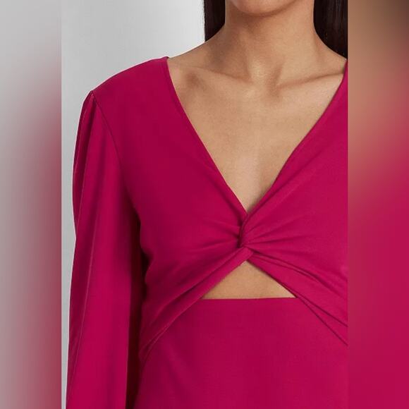 NWT Lauren Ralph Lauren Twist Front Jersey Cutout Dress Size 14 Plus Size Sexy - Picture 4 of 16